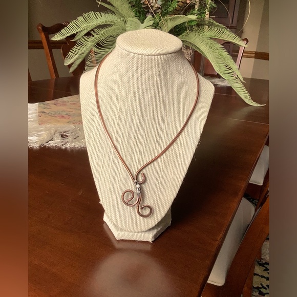 Copper Wire Collar Necklace Mixed Metal - Picture 2 of 8